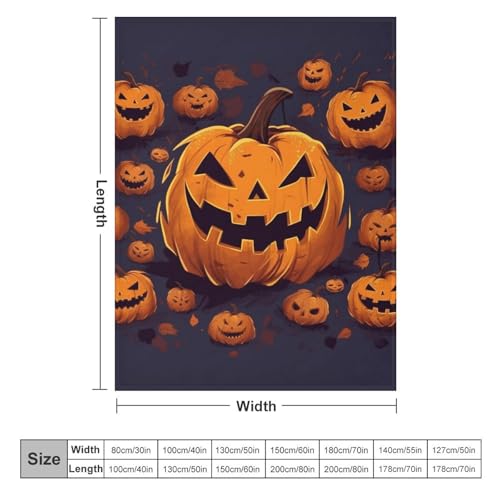 Plaid en micro polaire chaud et respirant grand format flanelle d'Halloween - 3
