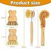 SAMEBUTECO Bamboo Dish Brushes Sets 4 Tools in One Kitchen Clean Dish Scrubber for Pots Pans Bottles with Natural Bristles (Bamboo Brushes Sets) #1