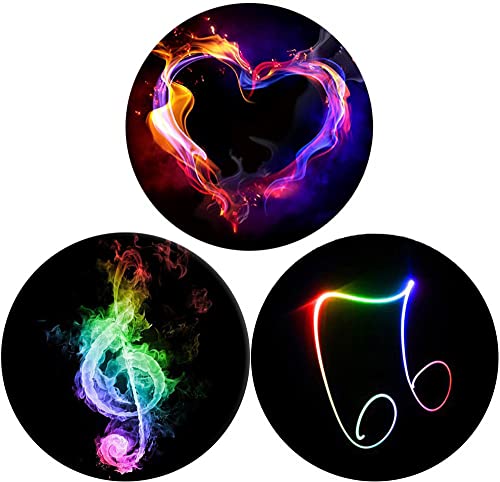 Haredam Lot de 3 Support Téléphone Universels pour Smartphone et Tablette - Coeur de Note Noire Cover