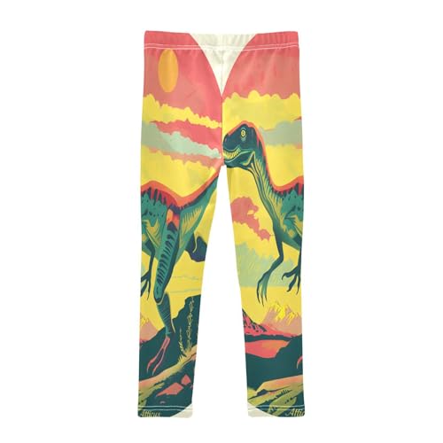 Bolaz Toddler Girls Leggings Printed Yoga Pants Leggings Running Retro Dinosaur for Kids2