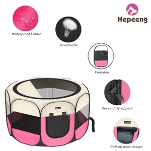 Portable Foldable Pet Dog Cat Playpen and Puppy playpen Pet Tent with Carrying Case Collapsible Travel Bowl Indoor/Outdoor Use with Water Resistant and Removable Shade Cover Portable Foldable Pet Dog Cat Playpen and Puppy playpen Pet Tent with Carrying Case Collapsible Travel Bowl Indoor/Outdoor Use with Water Resistant and Removable Shade Cover