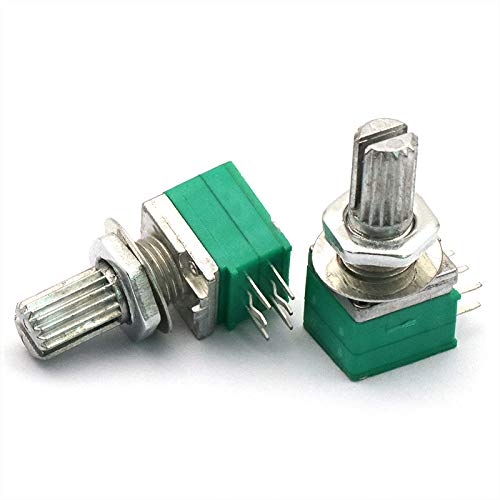 10Pcs Single Linear Rotary Seal Amplifier Potentiometers Type B B20K 20K Ohm Knurled Shaft 6Pin