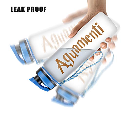 LEADO 32oz 1Liter Motivational Water Bottle w/Time Marker - Aguamenti, HP Merchandise - Funny Mothers Day, Potterhead Birthday Gifts for Women, Men, Friends, Mom, Daughters, Sister, Wife, Dad, Husband