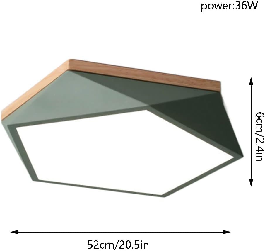 Modern Led Flush Mount Ceiling Light Energy Saving Led Ceiling Lamp Creative Flat Light Non Dimmable Ceiling Lighting for Learning Room, Tea Room, Bathroom/Green/52Cm