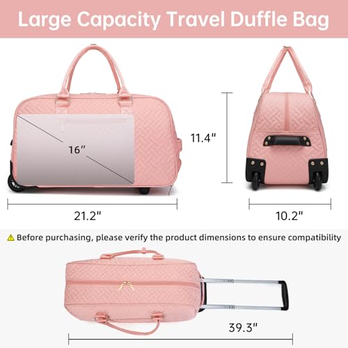 Image of Duffle Bag for Travel, Weekender Bag with Shoe Compartment, Carry On Overnight Bag for Women Gym Bag, C-rolling version