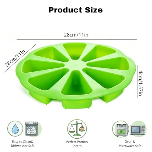 Premium Silicone Baking Moulds - 8 Cavity Non-Stick Triangle Cake Pan for Pizzas, Brownies, Muffins & More - Heat Resistant Baking Tool (2, Red & Green) - Image 3