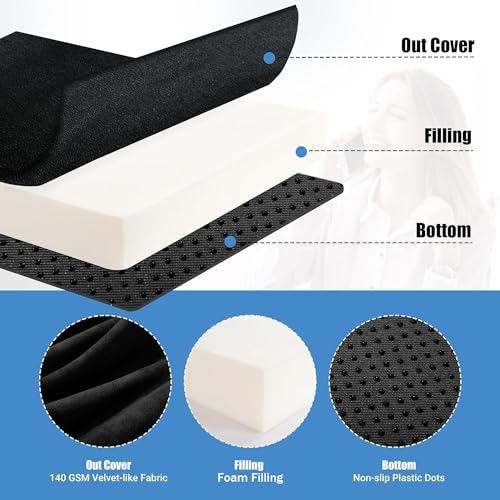 HOMBYS Recliner Seat Cushion with Lumbar Support Pillow and Adjustable Headrest, Medium Firm Foam Filling Chair Pad and Back Support, Non-Slip Design for Comfort and Pressure Reduce, Black by HOMBYS - Used condition - Image 5