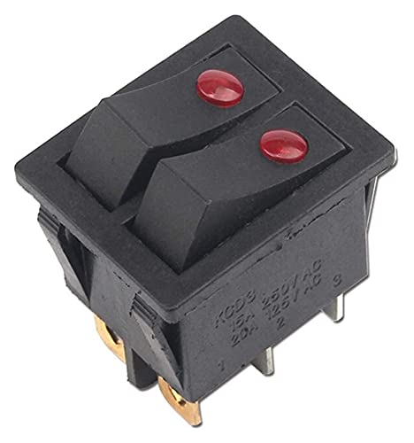 Interrupteur Twin Cat 6 broches résistant pour remplacer un bouton de bord usé 15A 250V