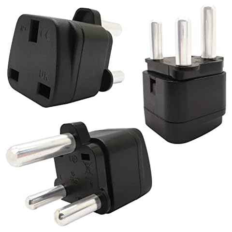 3Pack UK To South Africa Plug Adapter Travel Safe 3 Pin Converter Universal for South Africa Pakistan Namibia Swaziland Lesotho Bhutan Botswana and More International Standard Portable Reliable Cover