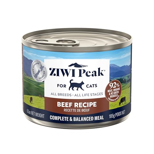 Image of ZIWI Peak Wet Cat Food - All Natural, High Protein, Grain Free, Limited Ingredient, with Superfoods (Beef, Case of 12, 6.5oz Cans)