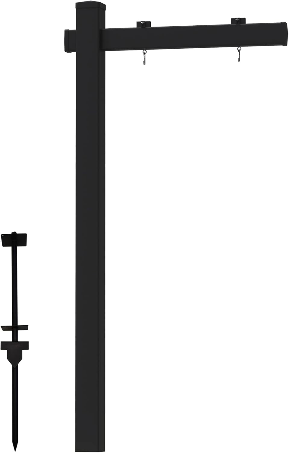 Vinyl PVC Real Estate Sign Post 6' Tall, Realtor Yard Sign Post, 47" Arm Holds Up to 36" Sign - Black (No Sign)