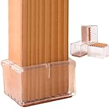 Anwenk Chair Leg Floor Protectors Rectangular Fit Length 1-9/16' to 1-13/16' & Width 1' to 1-3/16' Large Chair Leg Caps Silicone Table Chair Feet Protectors with Felt Pads (16Pack)