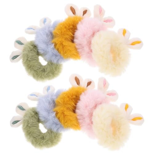 CALLARON 10 Piezas Coletero Con Orejas De Conejo Corbatas Del Cabello Patas Cinta Red De Cabello Rulos Horquilla Manos Banda De Caballo Bigudí Rosario Accesorios Venda Felpa