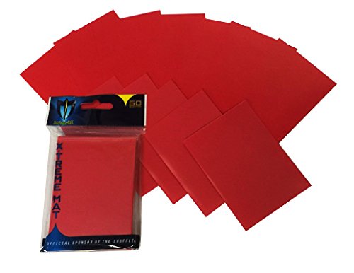 50 Premium Red Double Matte Deck Protector Sleeves for Gaming Cards like Magic The Gathering MTG