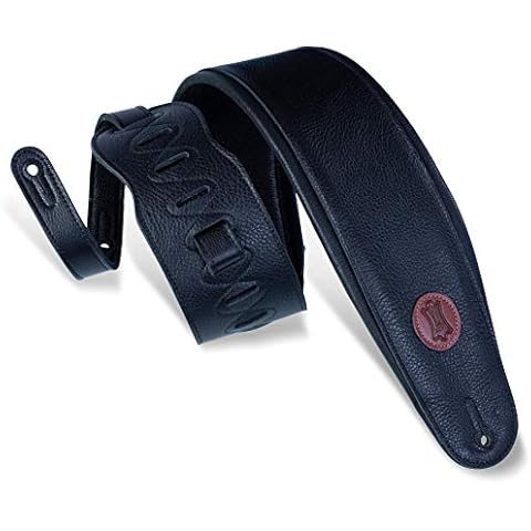 Levy's Leathers MSS2-4-BLK Garment Leather Bass Guitar Strap, Black Cover