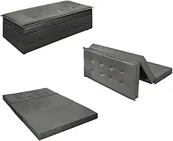 Puff Vira Cama Casal Para Descanso - Diversas Cores (Cinza)