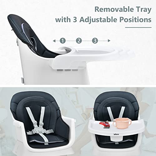 Image of INFANS 8 in 1 Baby High Chair, Convertible Highchair for Babies and Toddlers, Infant Dining Booster Seat, Building Block Table, Kids Stool Table Chair Set with Removable Tray