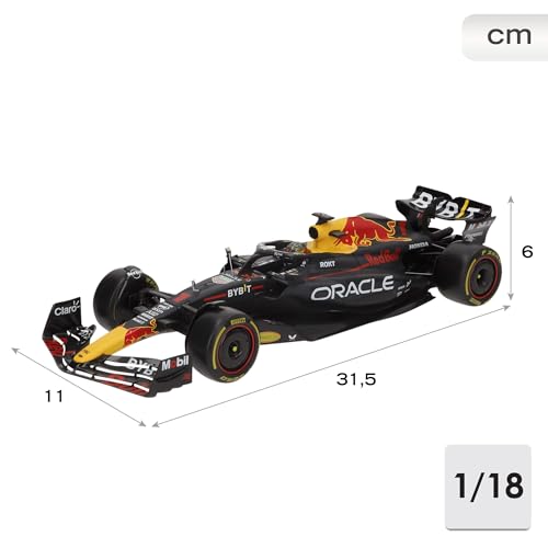 Bburago Formula 1 RED Bull RB19 - Verstappen with Helmet - 1:18 Scale - Incredibly Detailed Die-Cast Replica Collectible F1 Race Car - Image 4