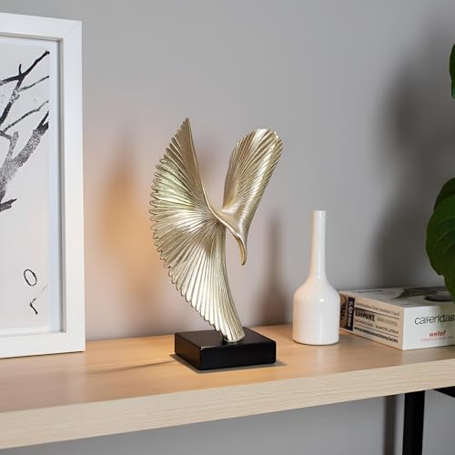 Escultura decorativa de águila moderna abstracta dorada miniatura 4