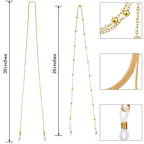 Frienda 6 Pieces Eyeglass Chains Elegant Eyewear Retainer Beaded Eyeglass String Holder Glasses Strap (Silicone Buckle Style) #TOP5