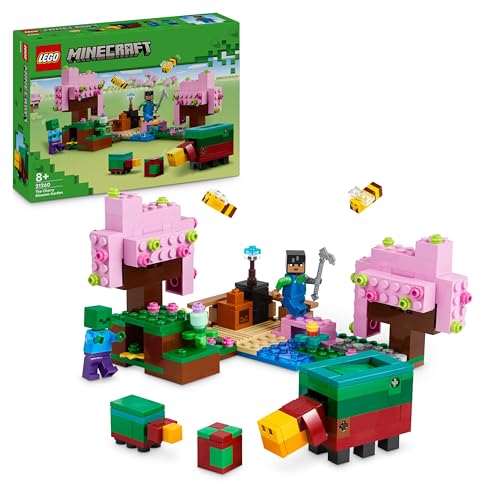 LEGO Minecraft Le Jardin des Cerisiers en Fleurs - Jeu de Construction avec Arbres, Figurine de Sunny, Abeilles & Mobs Dont Un Zombie - Cadeau pour Gamer, Garçon ou Fille dès 8 Ans 21260