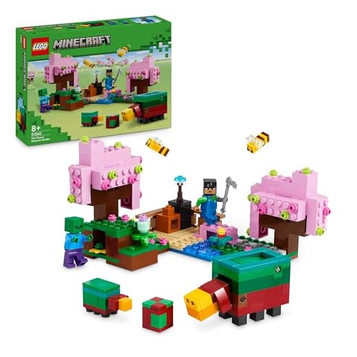LEGO Minecraft The Cherry Blossom Garden Toy for 8 Plus Year Old Boys & Girls, with a Sunny Character Figure, Sniffer, Zombie and Bees, Hands-on Video-Game Set, Gamer Gift for Kids 21260
