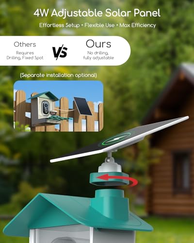 COOAU 2K Smart Bird Feeder with Camera, Faster Solar Powered Charging, Outdoor Birdhouse Cam with Precise AI Birds Recognition, Live Video Watching and Notifications, Ideal Gift for Bird Lovers, Blue - Image 3
