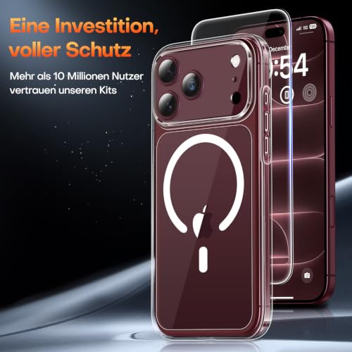 TAURI für iPhone 18 Pro Hülle 6,3" mit Schutzfolie - Durchsichtig – Ansicht 4