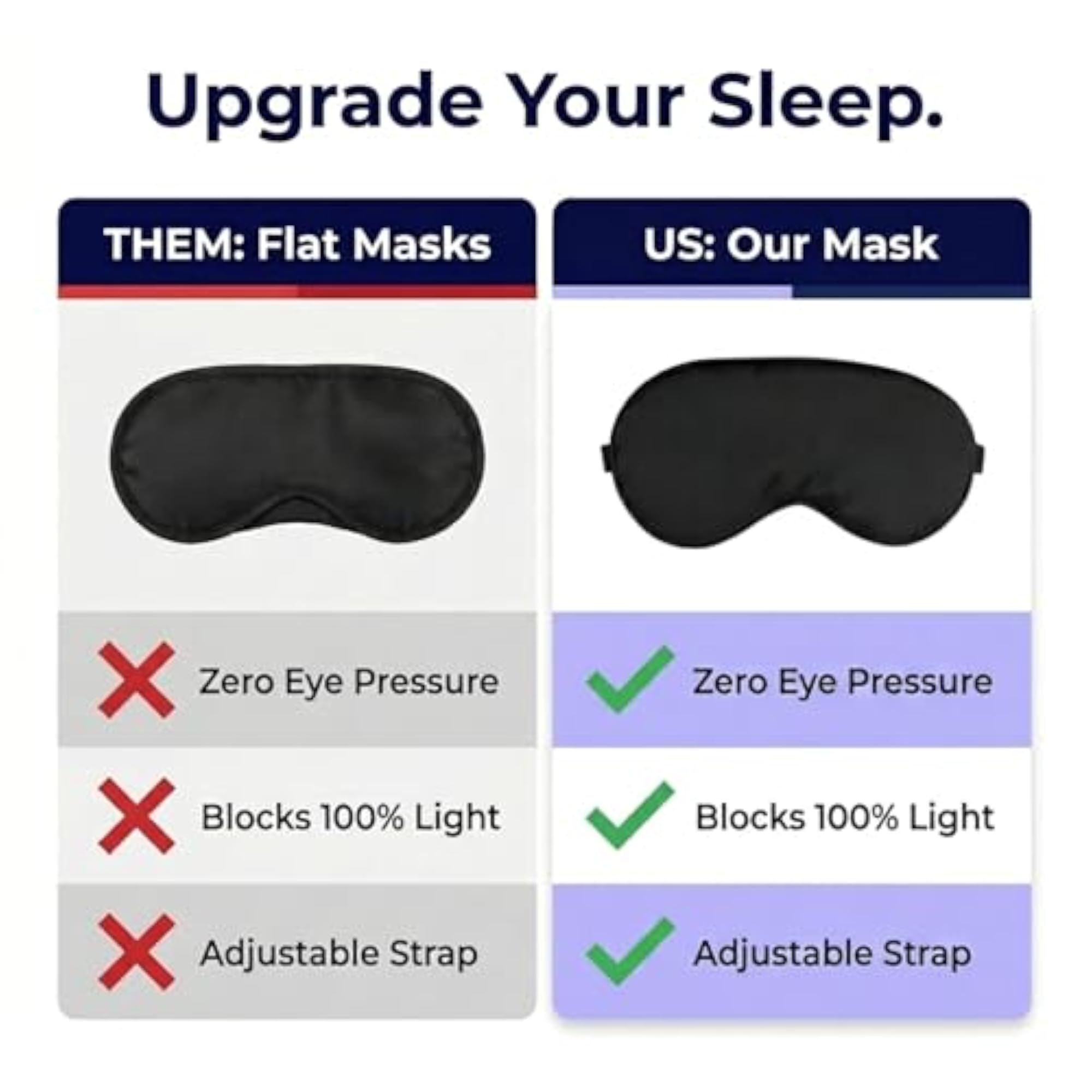 Silk Eye Mask for Sleeping, Adjustable Strap Premium Sleep Mask