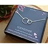 EFYTAL Godmother Gifts From Godchild, 925 Sterling Silver Two Circle Necklace, Proposal Gift For Girl, Baptism Gift for Godparent