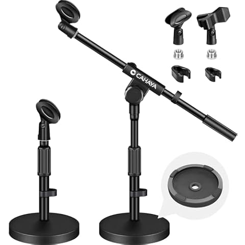 CAHAYA Desktop Microphone Stand with Clamps Cover