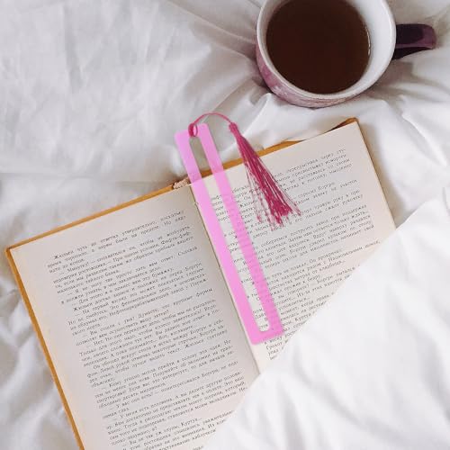 4 marcapáginas con borla acrílicos para guías de lectura y Mahjong 4