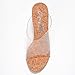 Women's Clear Wedge Heels - 4 Inch Open Toe Chunky Heels with Transparent Upper & Genuine Leather Sole | Slip-On Comfortable Dress Shoes | Fashion Platform Sandals (Lemonade.A) - Cork 8