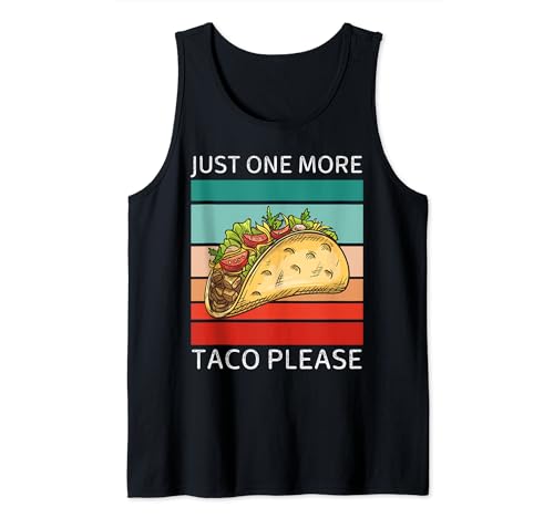 Vintage Taco Food Lover Solo un taco más, por favor Camiseta sin Mangas