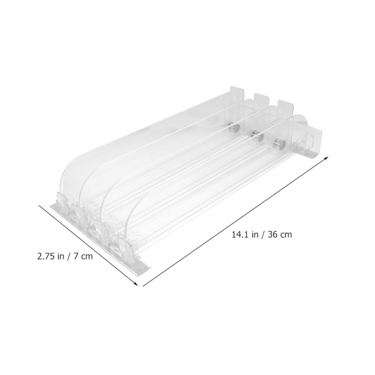 Distributeur Automatique Coulissant 36 CM pour Boissons et Cosmétiques Poussoir de Rayonnage Plastique 3 Pièces Réapprovisionnement Simplifié en Magasin