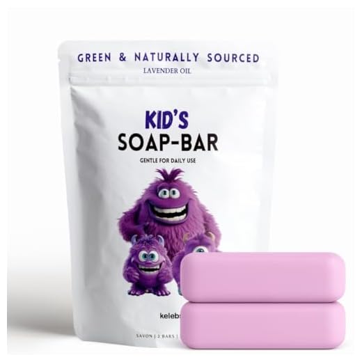 KELEBS Sabonete infantil hipoalergênico com 2 unidades - sabonete líquido orgânico e suave com óleo de lavanda para crianças - Ingredientes naturais, hora do banho divertida