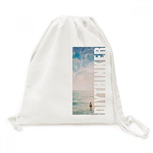 Sac cordon ocean sand beach mer photo toile pour ranger vos affaires