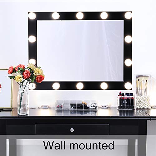 Dimmable Lighted Vanity Mirror for Bedroom with 3 Color Changing, Hollywood Makeup Mirror with Lights for Dressing Table Vanity Set, Wall Mounted or Tabletop (31.5" X 23.6")