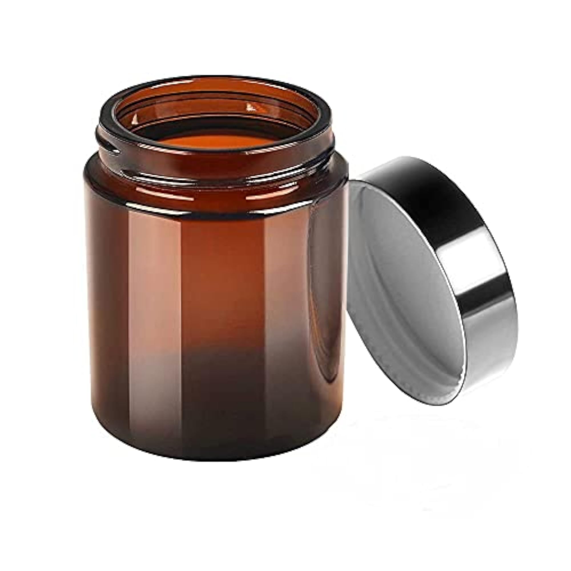 Amber Round Glass Jars 120Gm Empty Cosmetic Containers