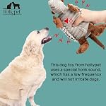 Hollypet Plush Dog Squeaky Toy Stuffed Armadillo Animal Pet Puppy Chew Toys with Clean Teeth for Small Medium Large All Breed Sizes Dogs, Gray, 8 in - Image 5