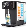 Ivation H2O Hot & Cold Countertop Reverse Osmosis Water TDS Filter System, 4 Stage RO Water Filtration, 6 Temperature Presets, 3:1 Pure to Drain, Portable Plug-and-Play - Black