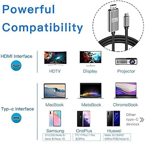 Daytona HC-01 Type-C to 4K Ultra Full HD HDMI USB-C Tak Çalıştır Macbookile ipadile telefon ile uyumlu Görüntü Aktarım Kablosu-1.8m