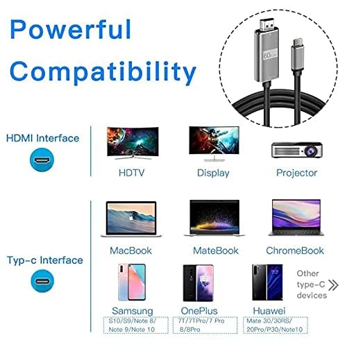 Daytona HC-01 Type-C to 4K Ultra Full HD HDMI USB-C Tak Çalıştır Macbookile ipadile telefon ile uyumlu Görüntü Aktarım Kablosu-1.8m