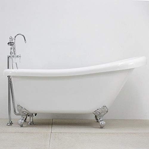 Baths of Distinction 67" Single Slipper CoreAcryl Acrylic Clawfoot Bath Tub & Faucet Pack