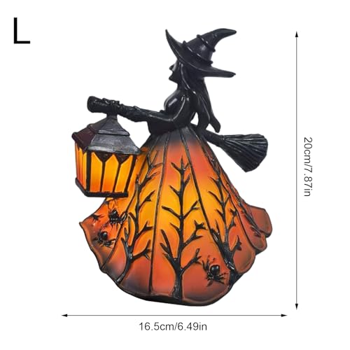 Lámpara de bruja de Halloween en resina para escritorio y decoración interior 6