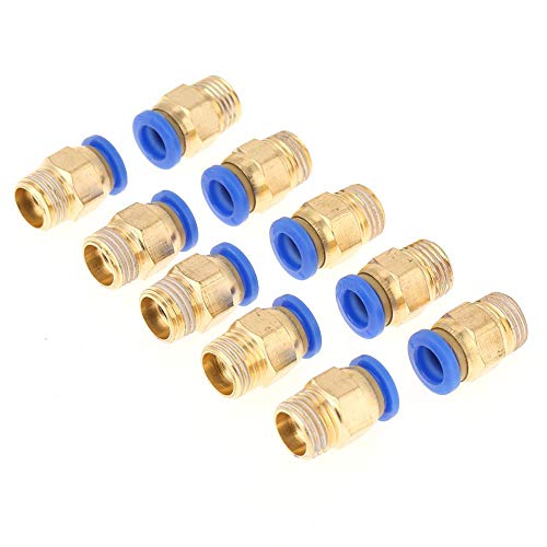 Straight Pneumatic Push to Quick Connect Fittings, 10pcs Push Fit Connectors, 8mm Diameter Thread 1/4 BSP Airline Fittings Push in Quick Fitting Adapter