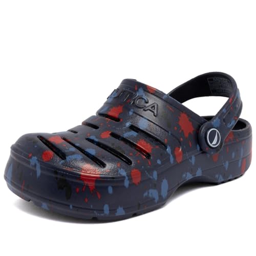 Image of Nautica Kids Clog Sandals - Slip-On Lightweight Water Shoes with Adjustable Heel Strap - Comfortable EVA Slip-Resistant Clogs for Boys & Girls - Toddler & Youth Sizes