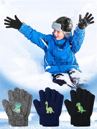 Image of EBOOT 3 Pairs Winter Kids Gloves Warm