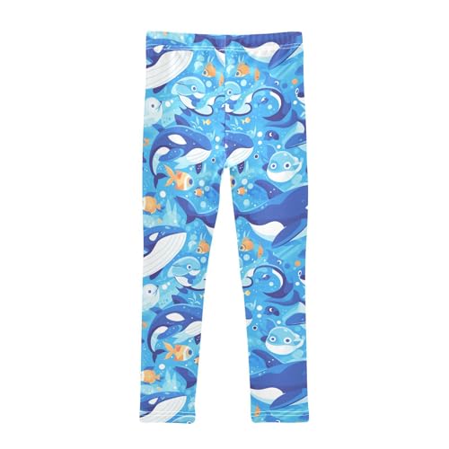 Killer Whale Blue Toddler Baby Girl Basic Leggings Soft High Waisted Yoga Pants Gym2