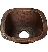 Miseno MC-NA300 Miseno MC-NA300 Square 15" Copper Drop-In or Undermount Bar Sink